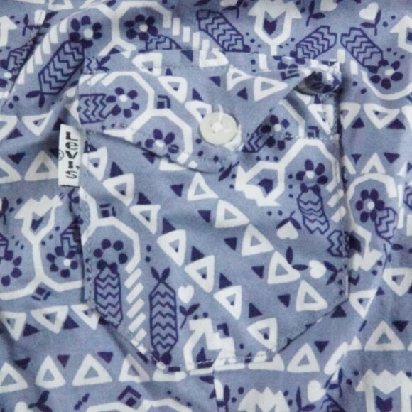 Levi's Shirt Dress Womens Extra Small Long Sleeve Western Southern Print Cowgirl - Picture 5 of 14